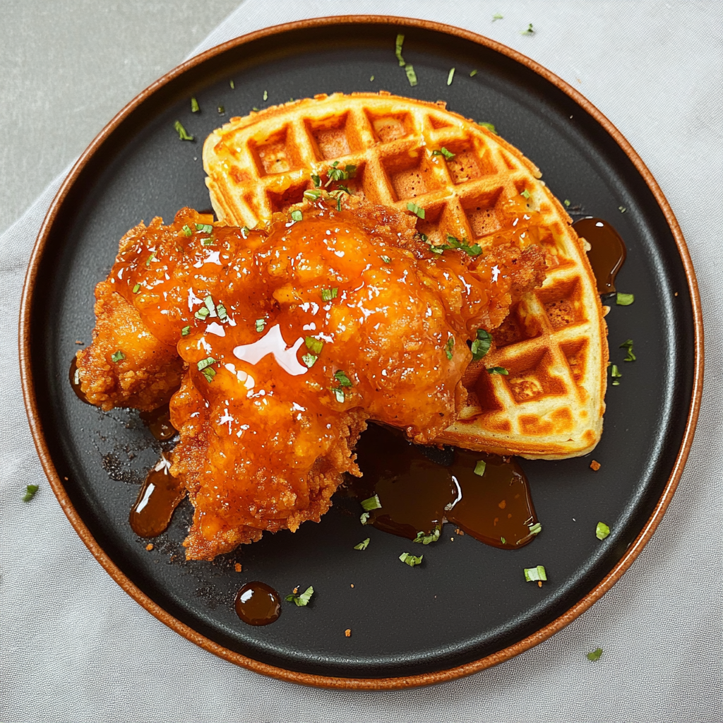 Hot Honey Chicken and Waffles A Perfect Balance of Sweet, Spicy, and Savory