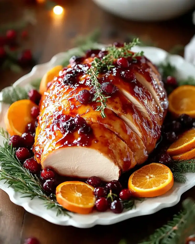 Juicy Cranberry Orange Glazed Turkey Breast
