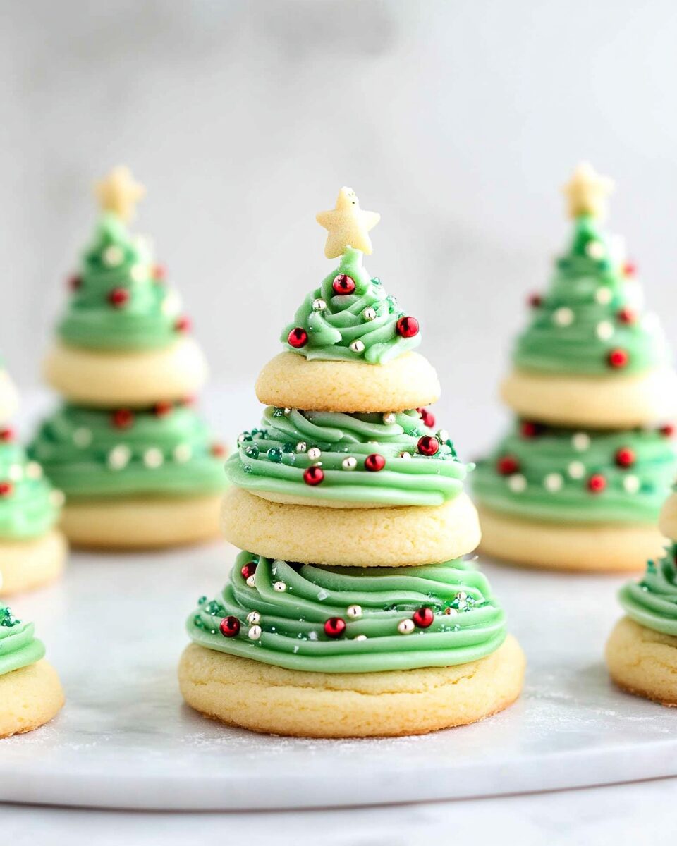 Stacked Sugar Cookie Christmas Trees