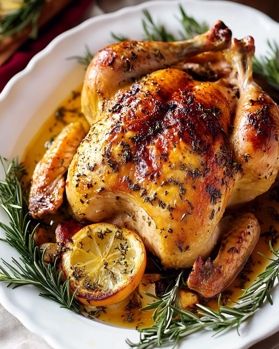 Garlic Herb Butter Roast Chicken