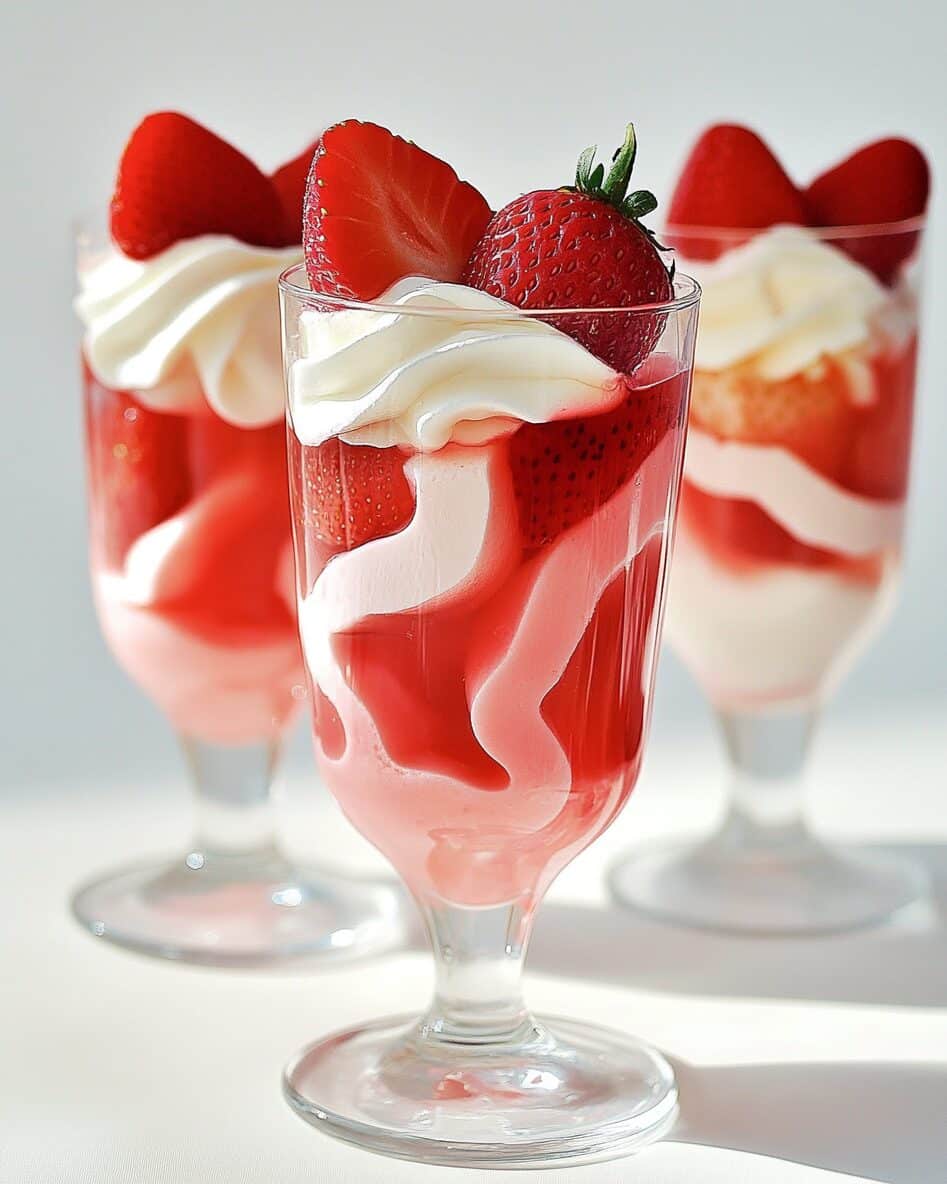 Pretty Jell-O Strawberry Parfait
