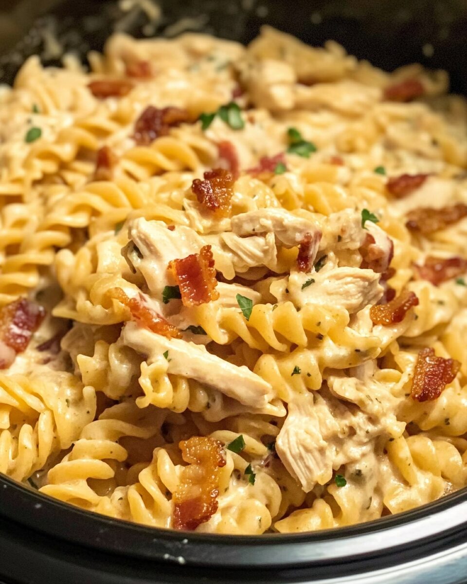 Crockpot Chicken Bacon Ranch Pasta Recipe