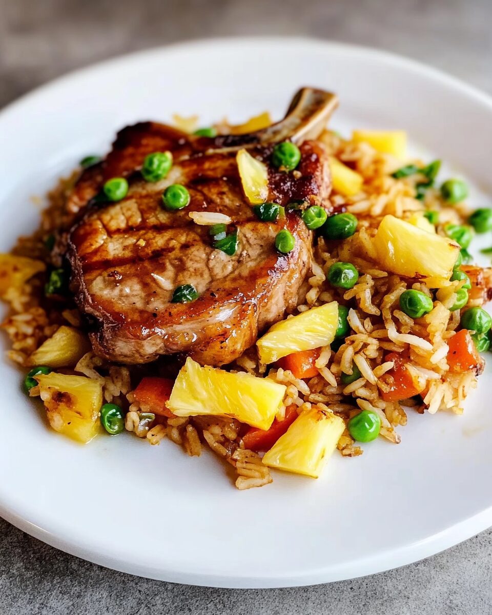 Pork Chops with Pineapple Fried Rice