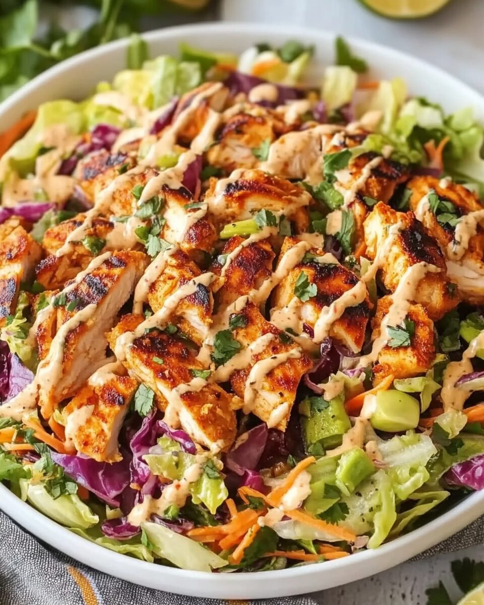 Spicy Ranch Chopped Chicken Cabbage Salad