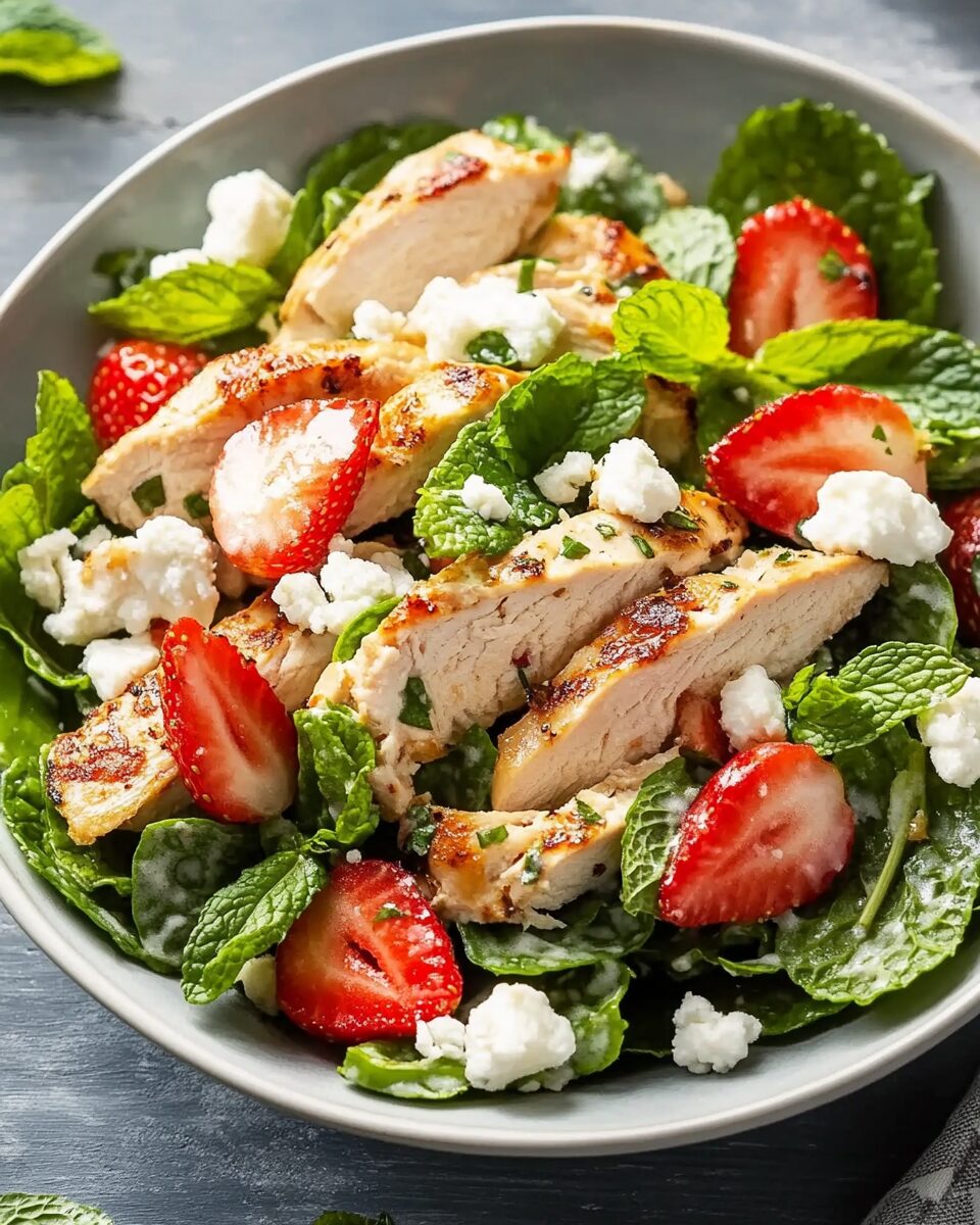 Strawberry Chicken Salad with Mint & Goat Cheese