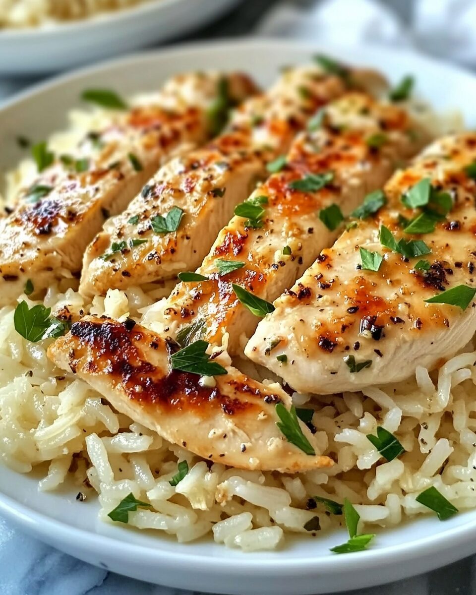Chicken Scampi With Garlic Parmesan Rice
