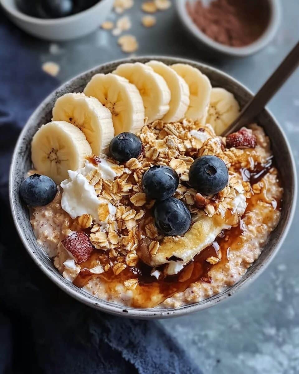 Caramelized Banana Split Overnight Oats