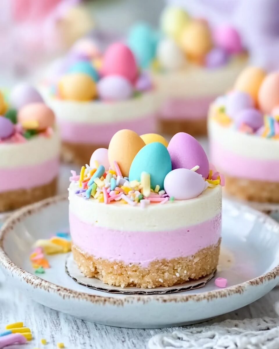 Easter No-Bake Mini Cheesecakes