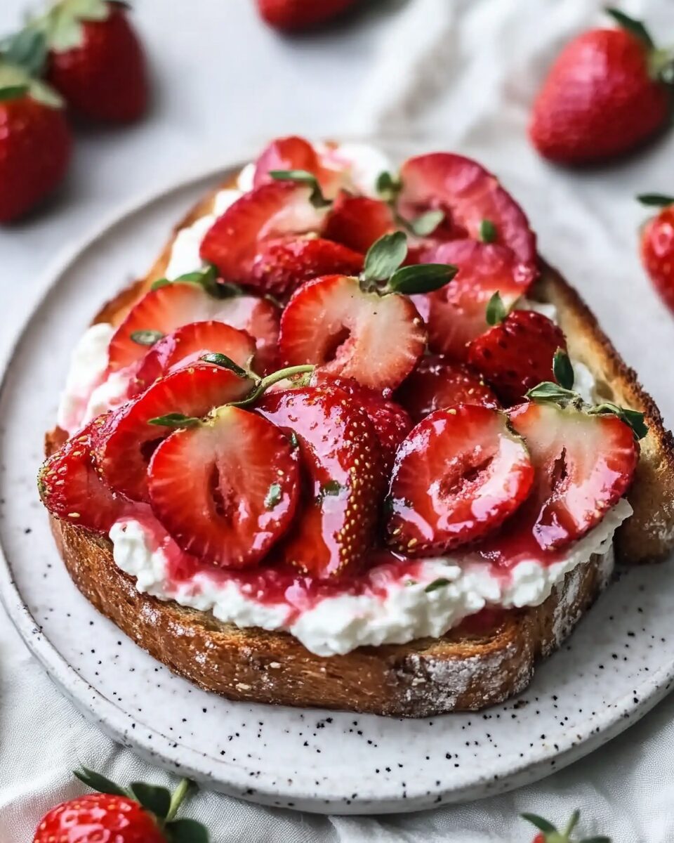 Roasted Strawberry Whipped Ricotta Toast