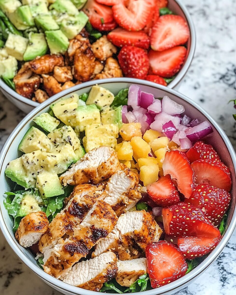 Chicken Strawberry Salad Bowls for Beautiful Clean Eats!