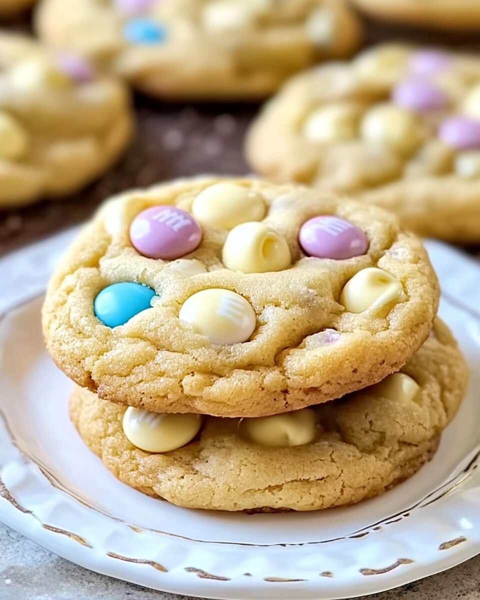 Easter White Chocolate Chip M&M Pudding Cookies