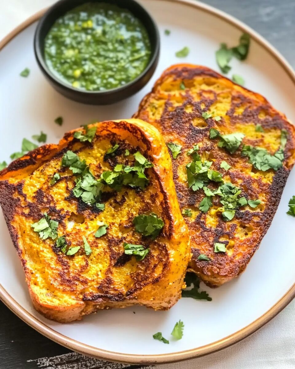 Savory Masala French Toast with Turmeric & Chili