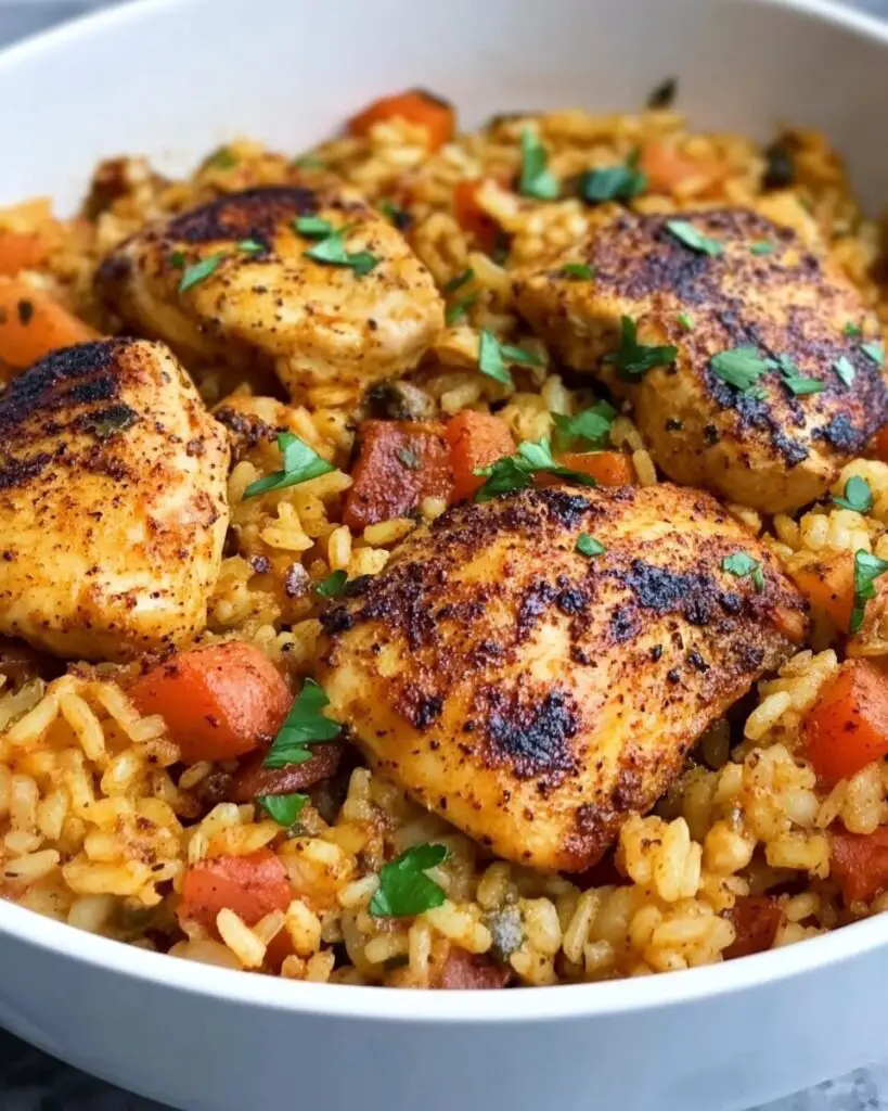 Easy One Pot Cajun Chicken and Rice Dinner