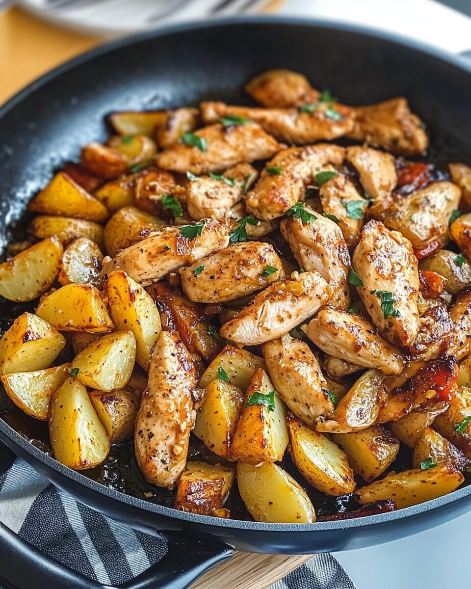 Garlic Butter Chicken and Potatoes Skillet