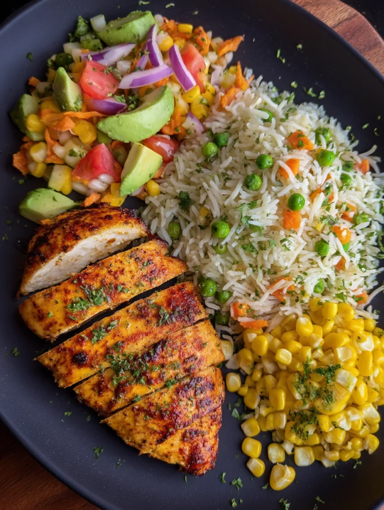 Delicious Grilled Chicken with Veggie Rice