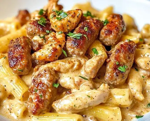 Creamy Italian Sausage Pasta with Cajun Chicken