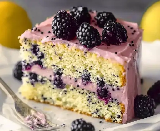Lemon Poppy Seed Blackberry Cake