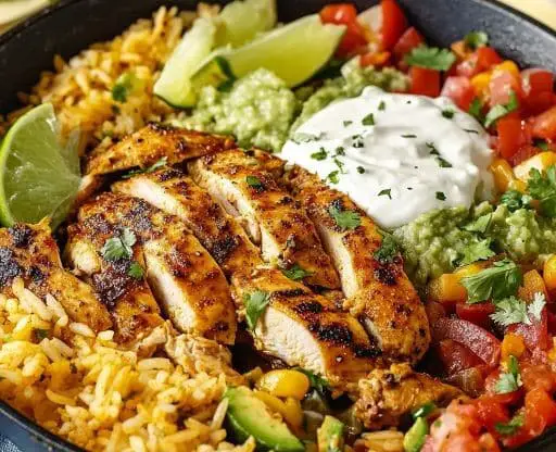 Chicken and Rice Taco Skillet