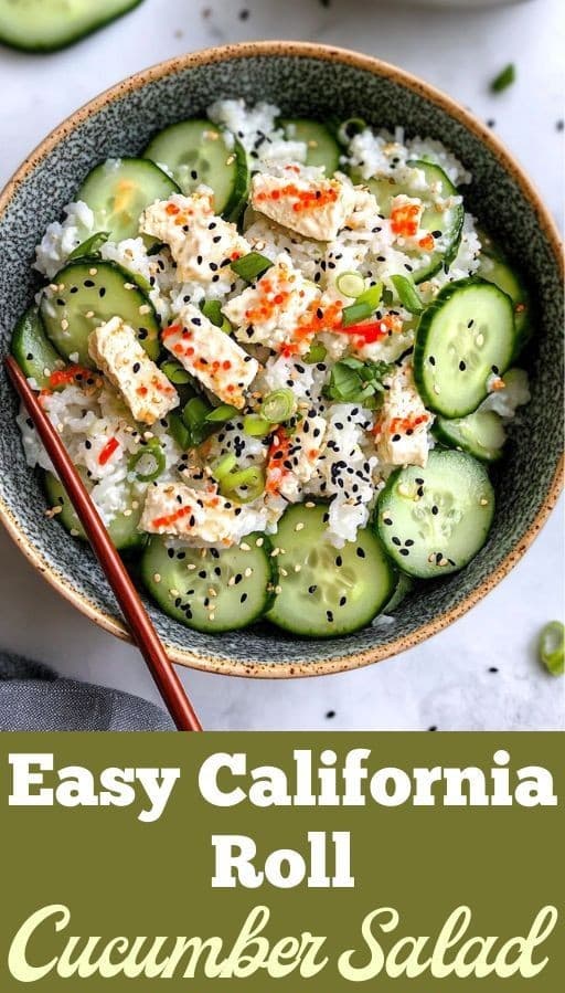 Easy California Roll Cucumber Salad