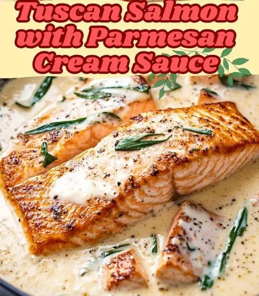 Tuscan Salmon with Parmesan Cream Sauce