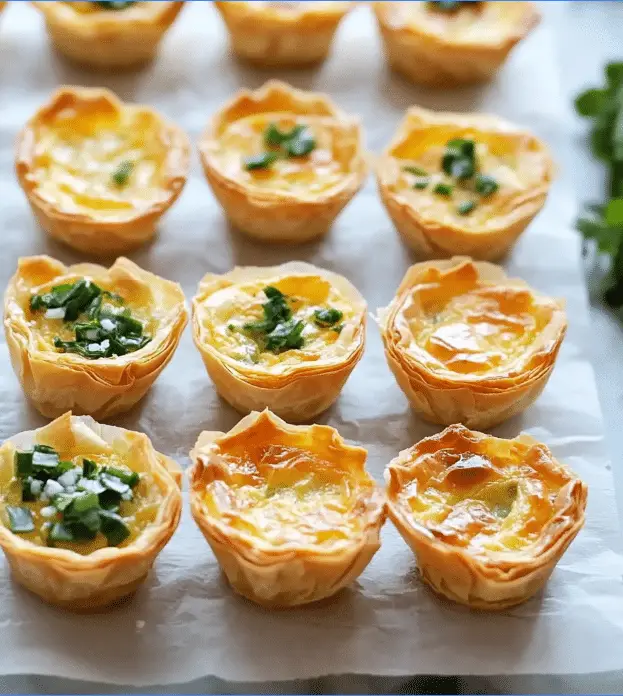 Mini Quiche Bites with Phyllo Crust