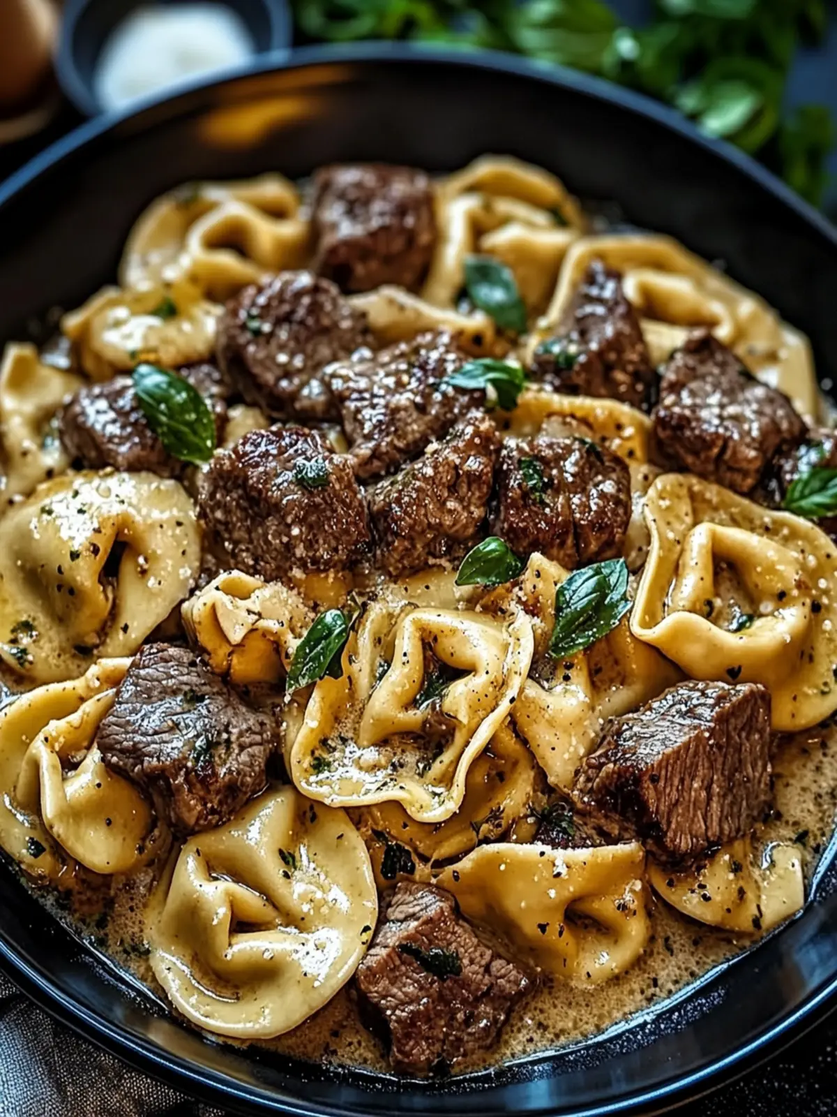 Creamy Garlic Steak Tortellini for a Hearty Weeknight Fix 2 Garlic Steak Tortellini