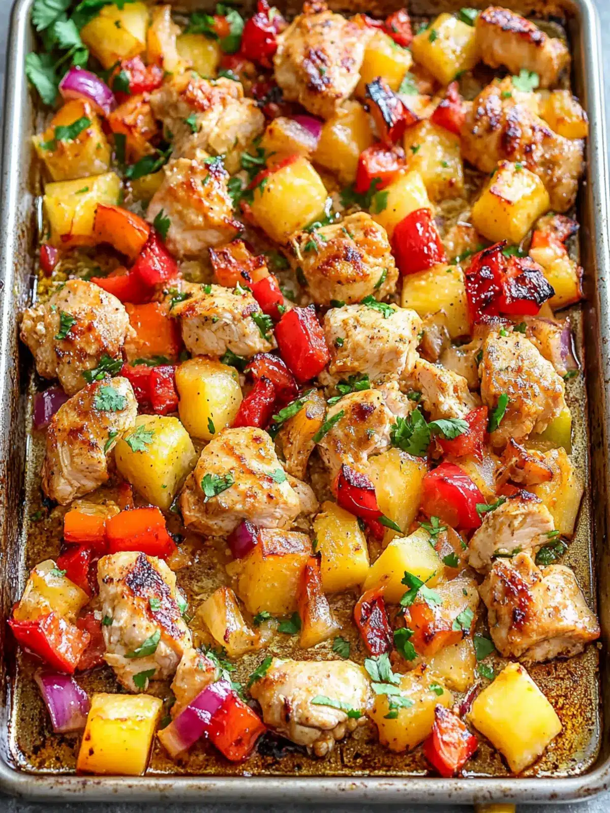 Hawaiian Chicken Sheet Pan Bliss: Quick, Healthy Delight 3 Hawaiian Chicken Sheet Pan