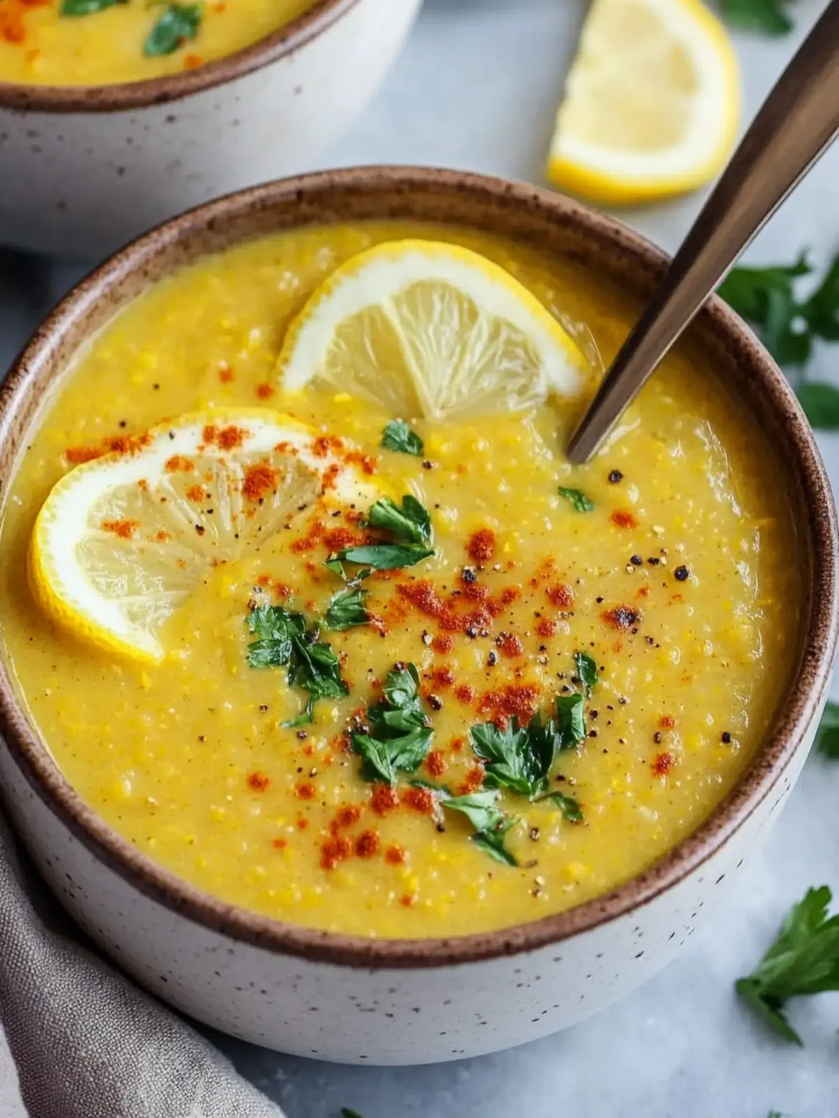 Vegan Lemon Lentil Soup with Turmeric for a Cozy Night In 5 Vegan Lemon Lentil Soup with Turmeric