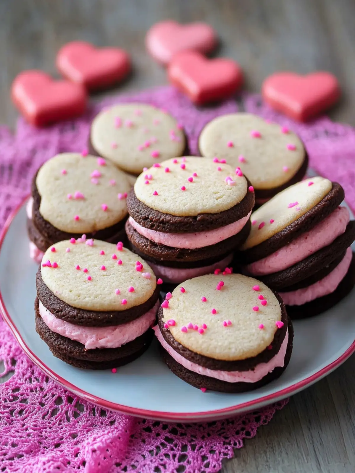 Heartfelt Valentine Sandwich Cookies with Pink Buttercream Bliss 5 Valentine Sandwich Cookies