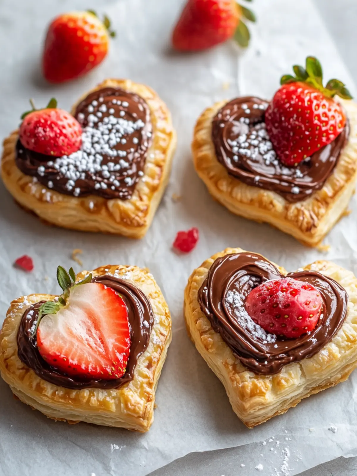 Sweet Strawberry Nutella Puff Pastry Hearts for a Romantic Treat 4 Strawberry Nutella Puff Pastry Hearts
