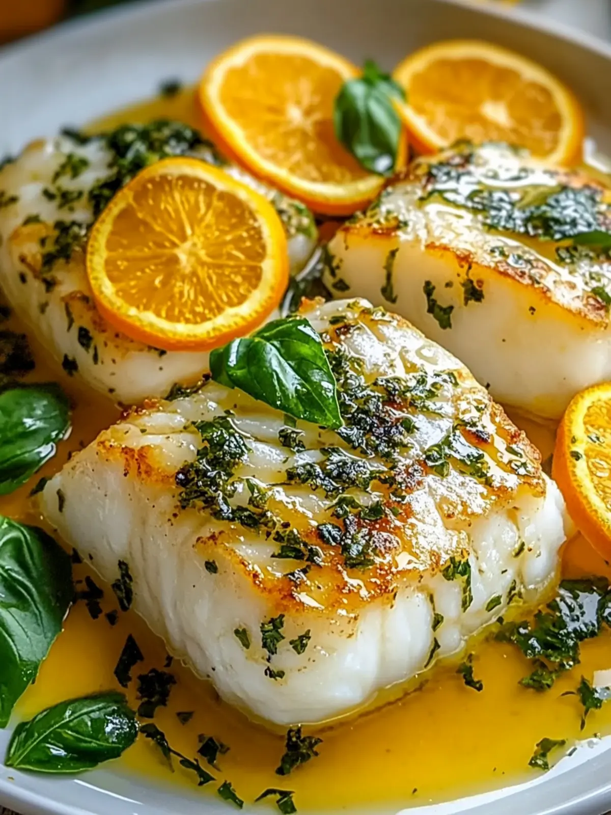 Pan Fried Cod with Citrus Basil Butter Sauce in 30 Minutes 3 Pan Fried Cod with Citrus Basil Butter Sauce