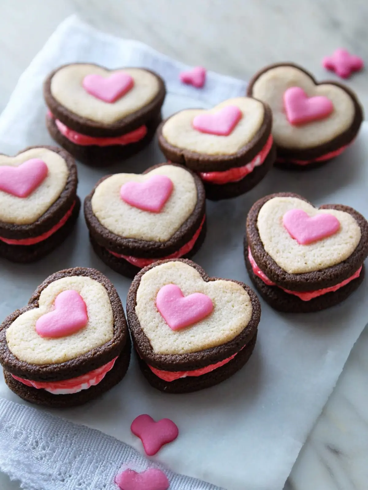 Heartfelt Valentine Sandwich Cookies with Pink Buttercream Bliss 2 Valentine Sandwich Cookies