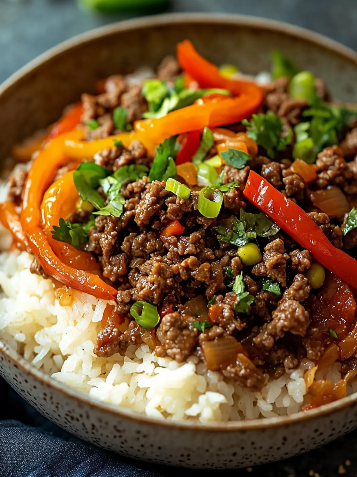 Savory Beef and Pepper Rice Bowl Ready in 25 Minutes 4 Beef and Pepper Rice Bowl