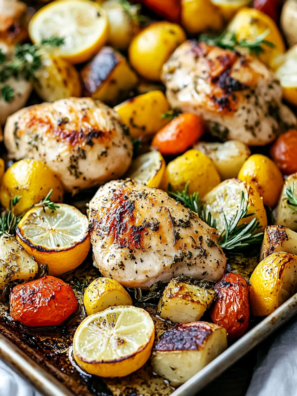 Crispy Sheet Pan Lemon Herb Chicken and Veggies Made Easy 5 Sheet Pan Lemon Herb Chicken and Vegetables