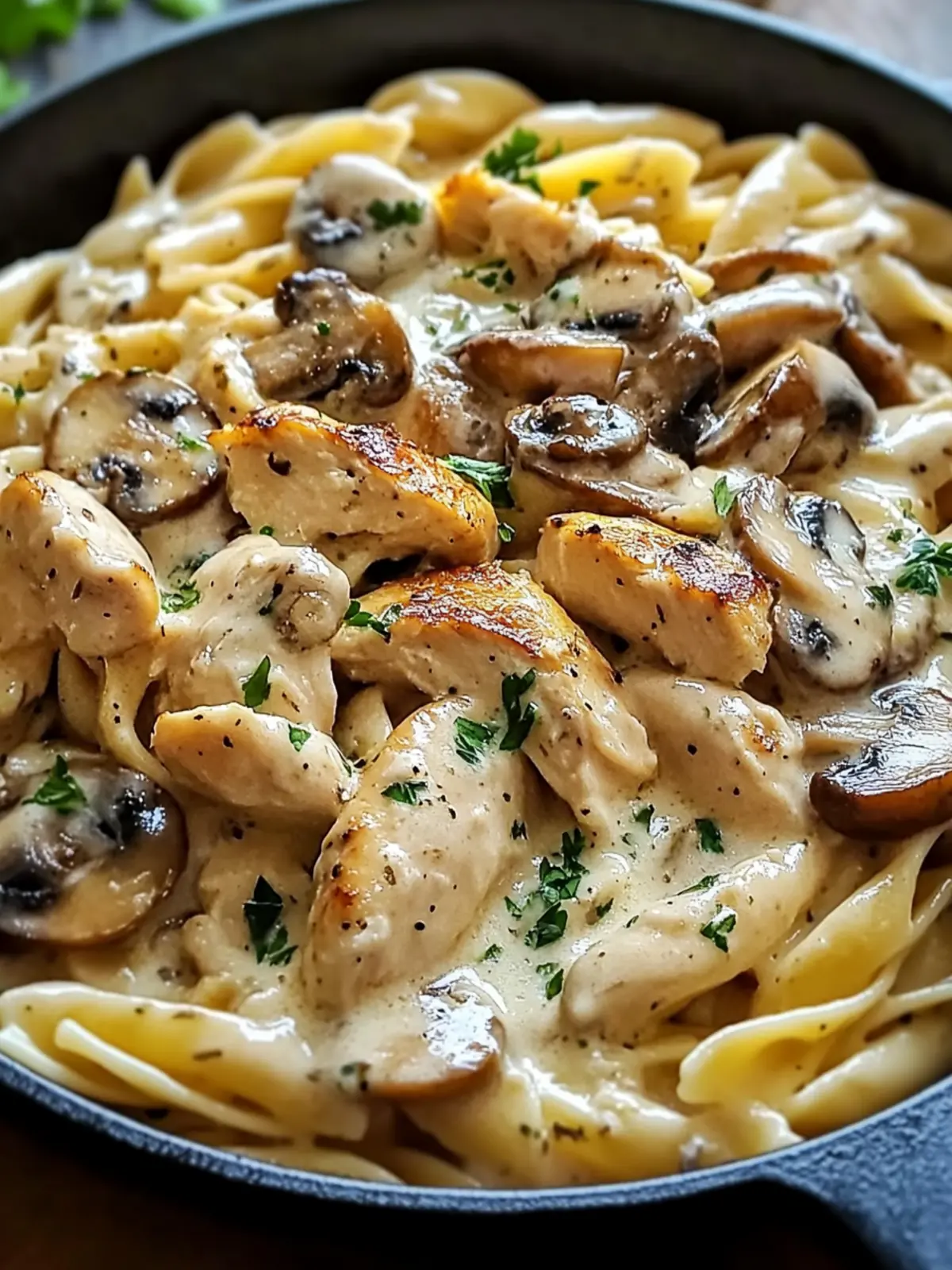 Indulge in Chicken & Mushroom Pasta in Decadent Cream Sauce 4 Chicken & Mushroom Pasta in Decadent Cream Sauce