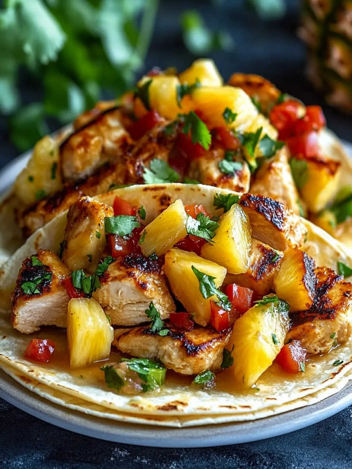 One Pan Chicken Pineapple Tacos for a Quick Tropical Night 2 One Pan Chicken Pineapple Tacos