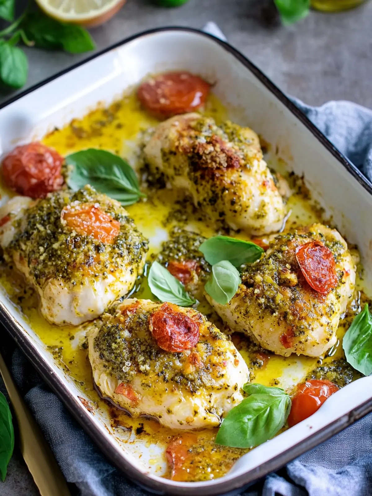 Easy Baked Pesto Chicken: Dinner Done in Just 25 Minutes 2 Easy Baked Pesto Chicken