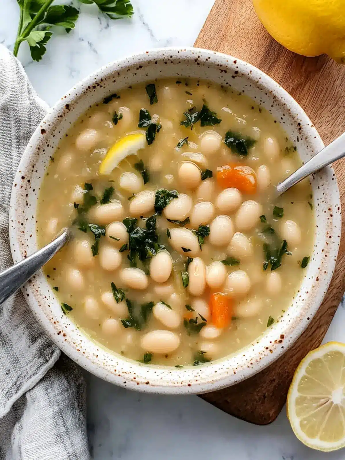 Brighten Your Winter Days with Greek White Bean Soup With Garlic & Lemon 3 Greek White Bean Soup With Garlic & Lemon
