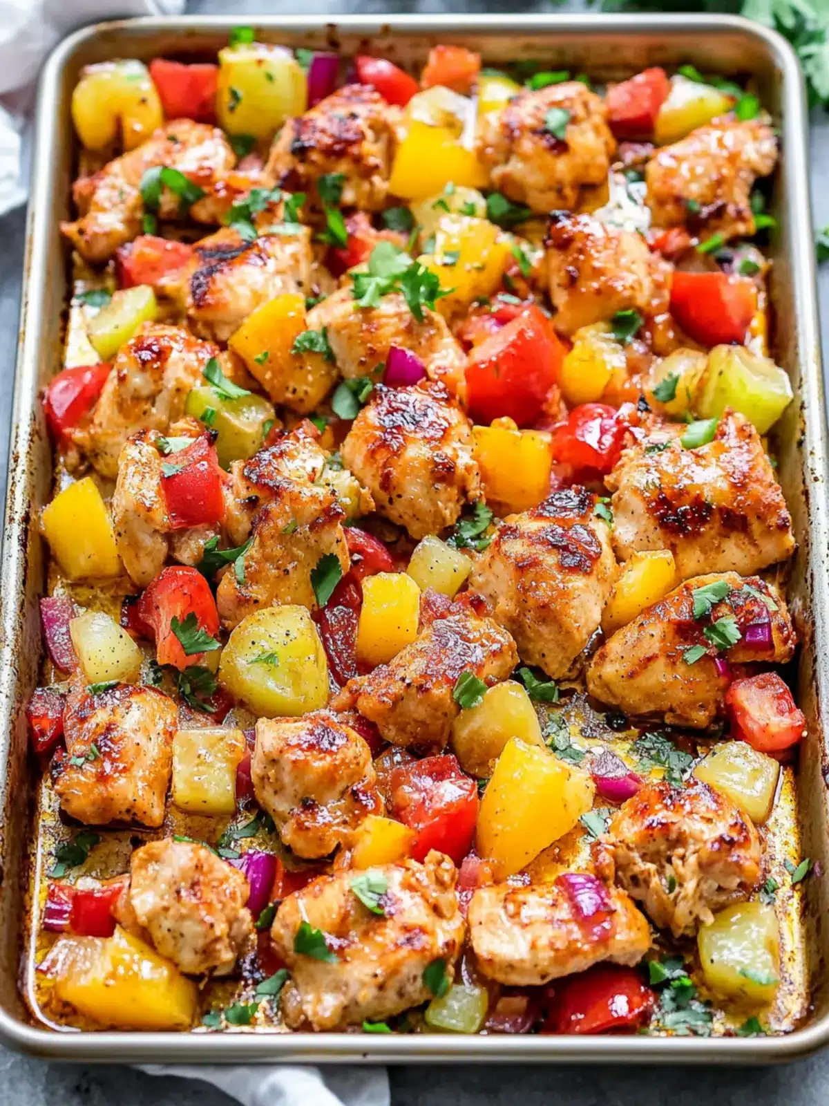 Hawaiian Chicken Sheet Pan Bliss: Quick, Healthy Delight 2 Hawaiian Chicken Sheet Pan