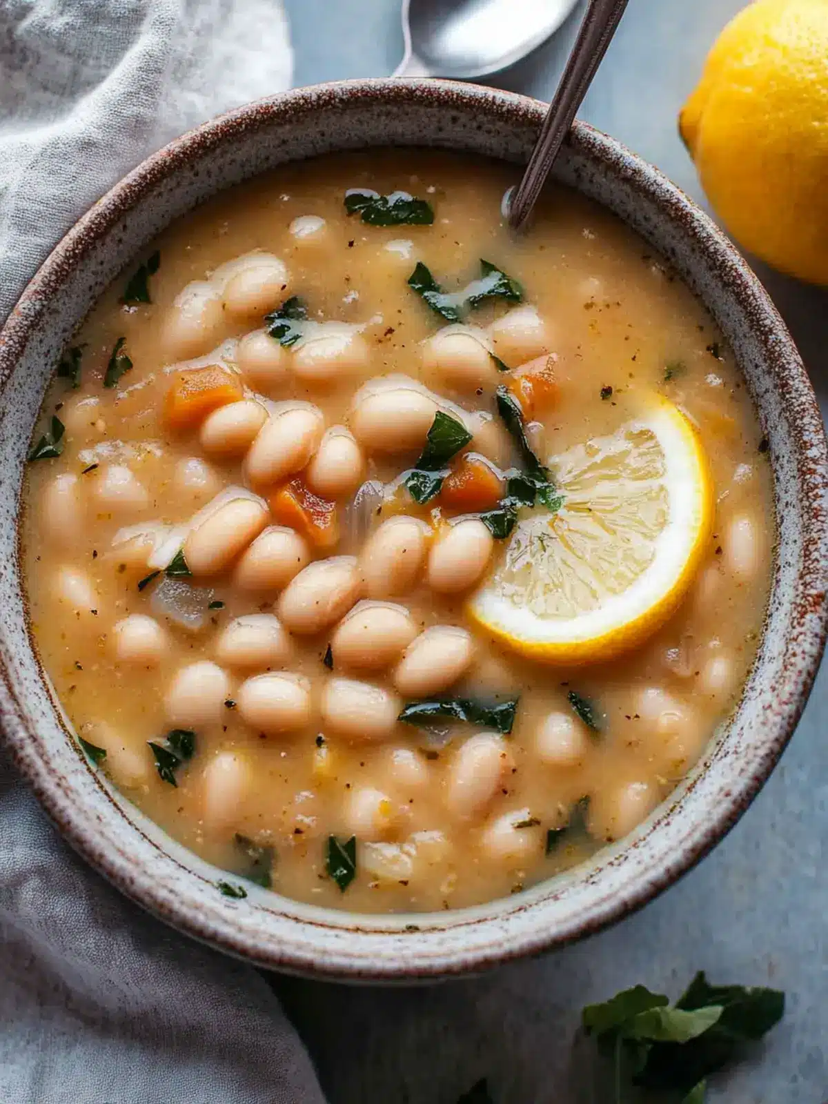 Brighten Your Winter Days with Greek White Bean Soup With Garlic & Lemon 4 Greek White Bean Soup With Garlic & Lemon