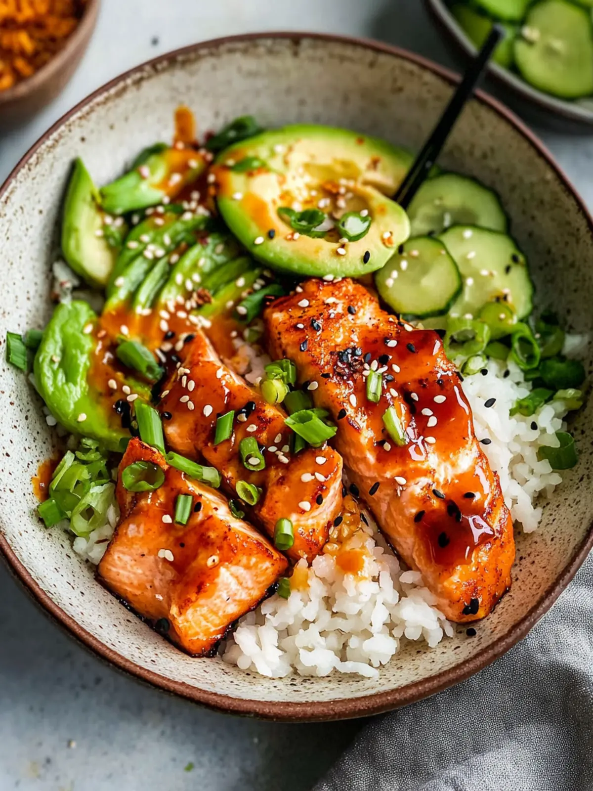 Honey Sriracha Salmon Bowls for a Flavor-Packed Dinner 4 Honey Sriracha Salmon Bowls