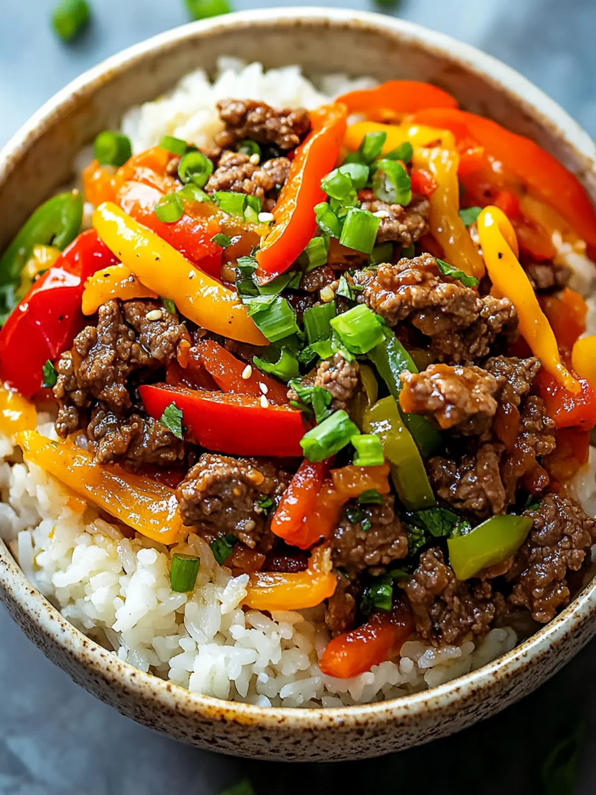 Savory Beef and Pepper Rice Bowl Ready in 25 Minutes 3 Beef and Pepper Rice Bowl