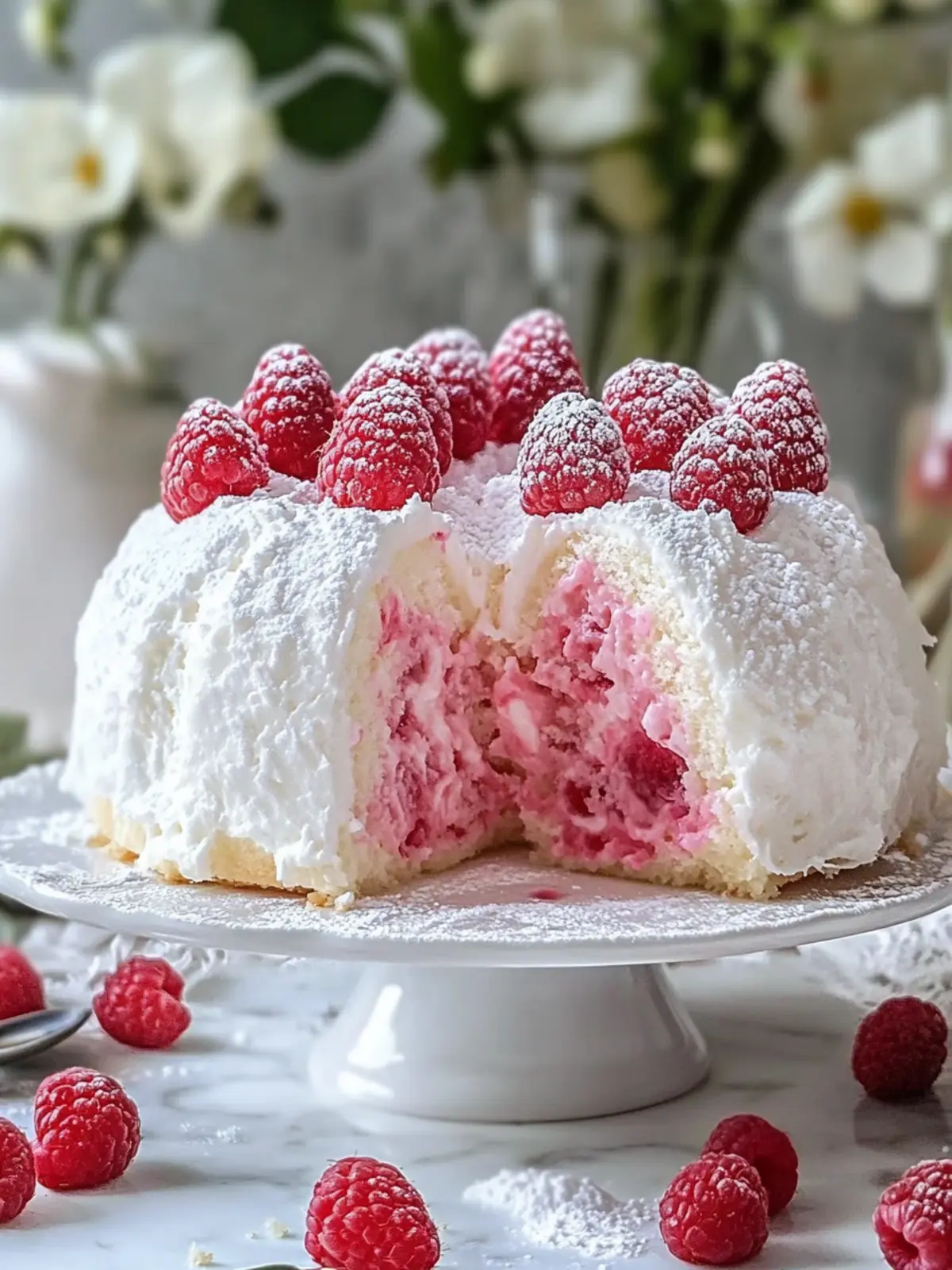 Delightful Raspberry Angel Food Cake for Guilt-Free Indulgence 2 Raspberry Angel Food Cake