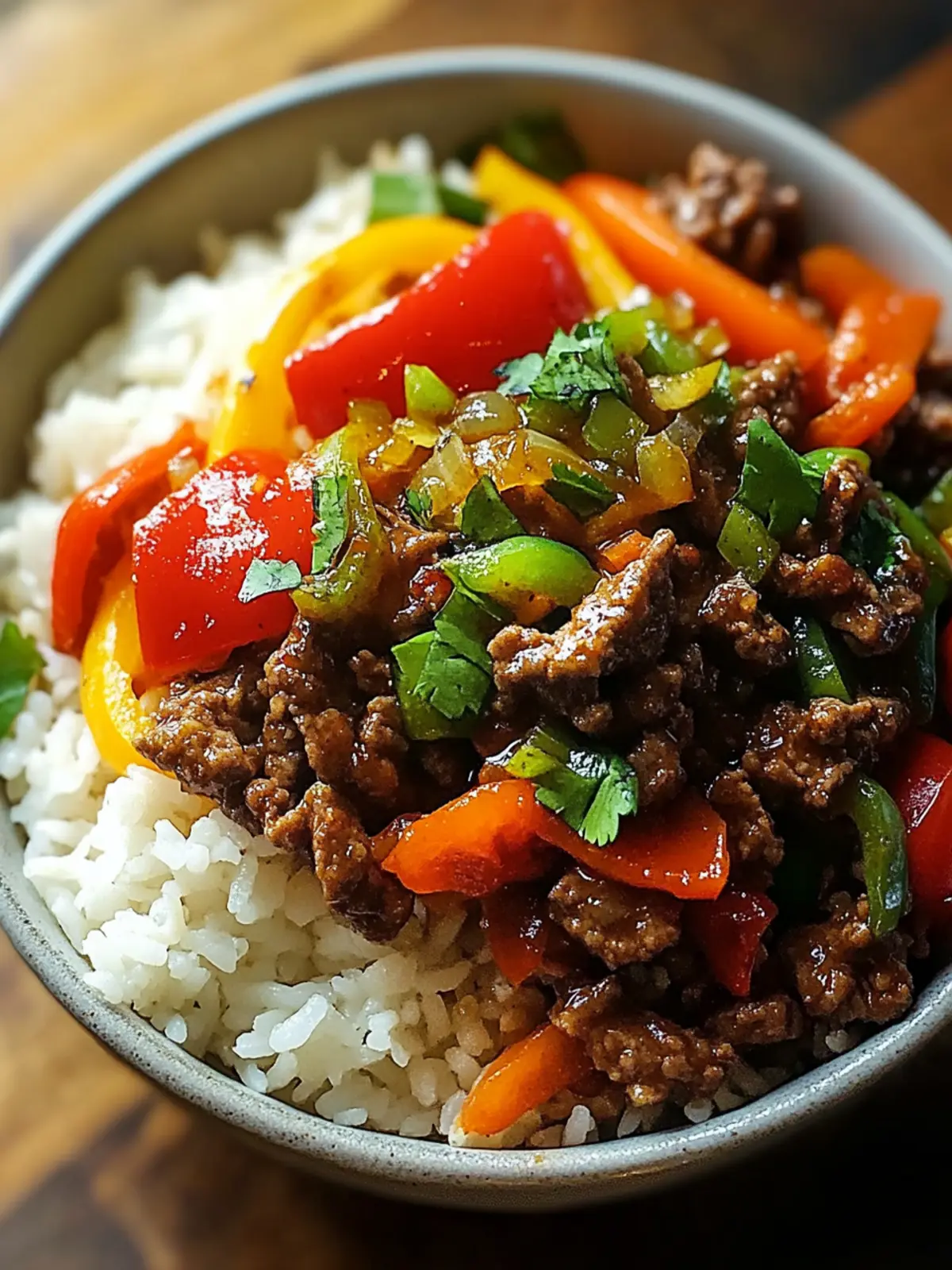 Savory Beef and Pepper Rice Bowl Ready in 25 Minutes 2 Beef and Pepper Rice Bowl