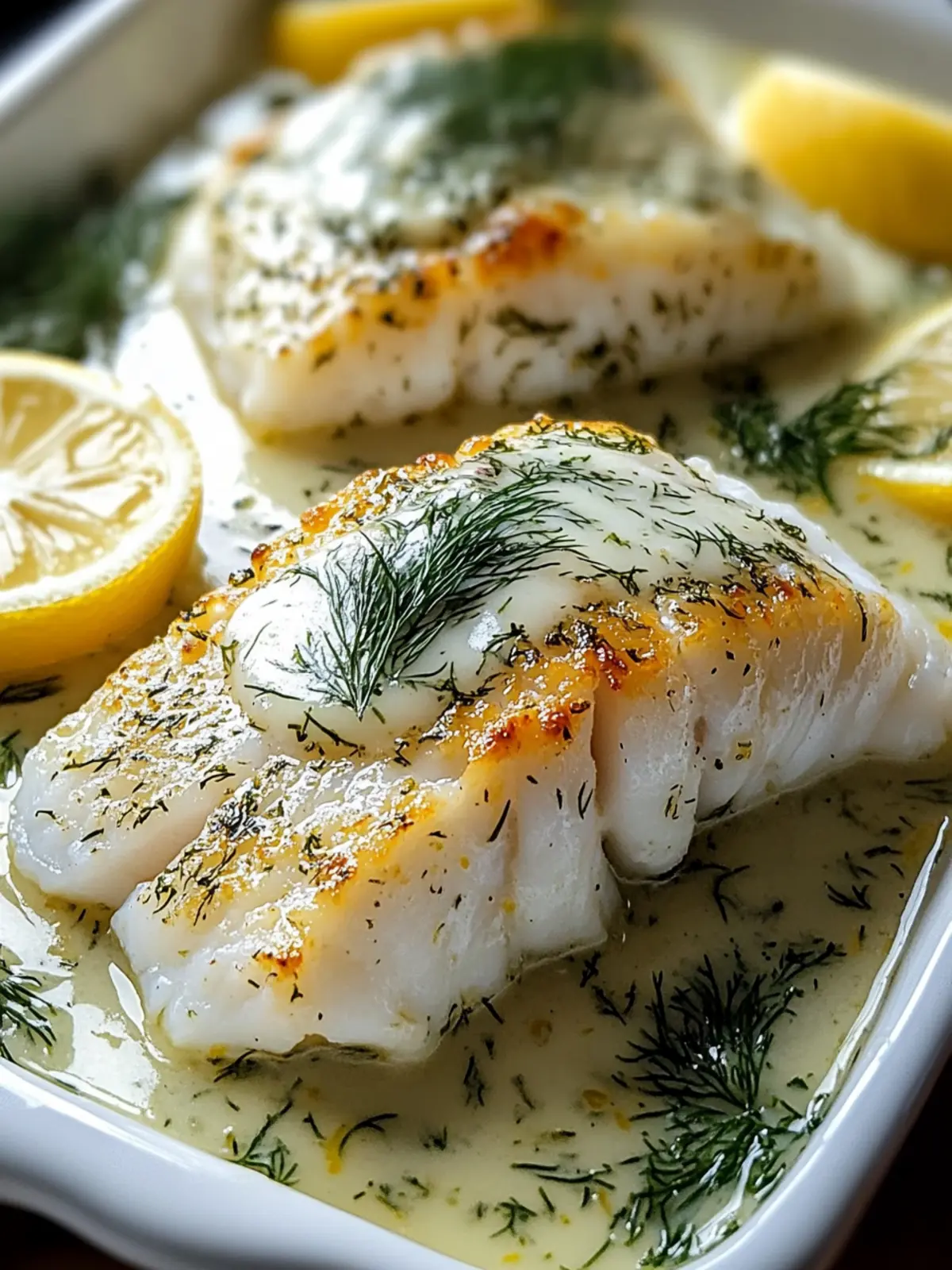 Delicious Baked Cod with Lemon Dill Sauce in Under 20 Minutes 4 Delicious Baked Cod with Lemon Dill Sauce