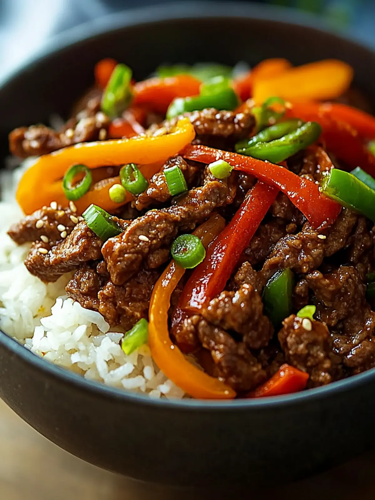 Savory Beef and Pepper Rice Bowl Ready in 25 Minutes 5 Beef and Pepper Rice Bowl