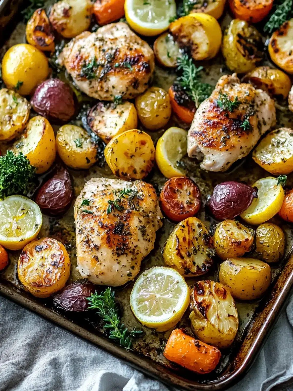 Crispy Sheet Pan Lemon Herb Chicken and Veggies Made Easy 4 Sheet Pan Lemon Herb Chicken and Vegetables