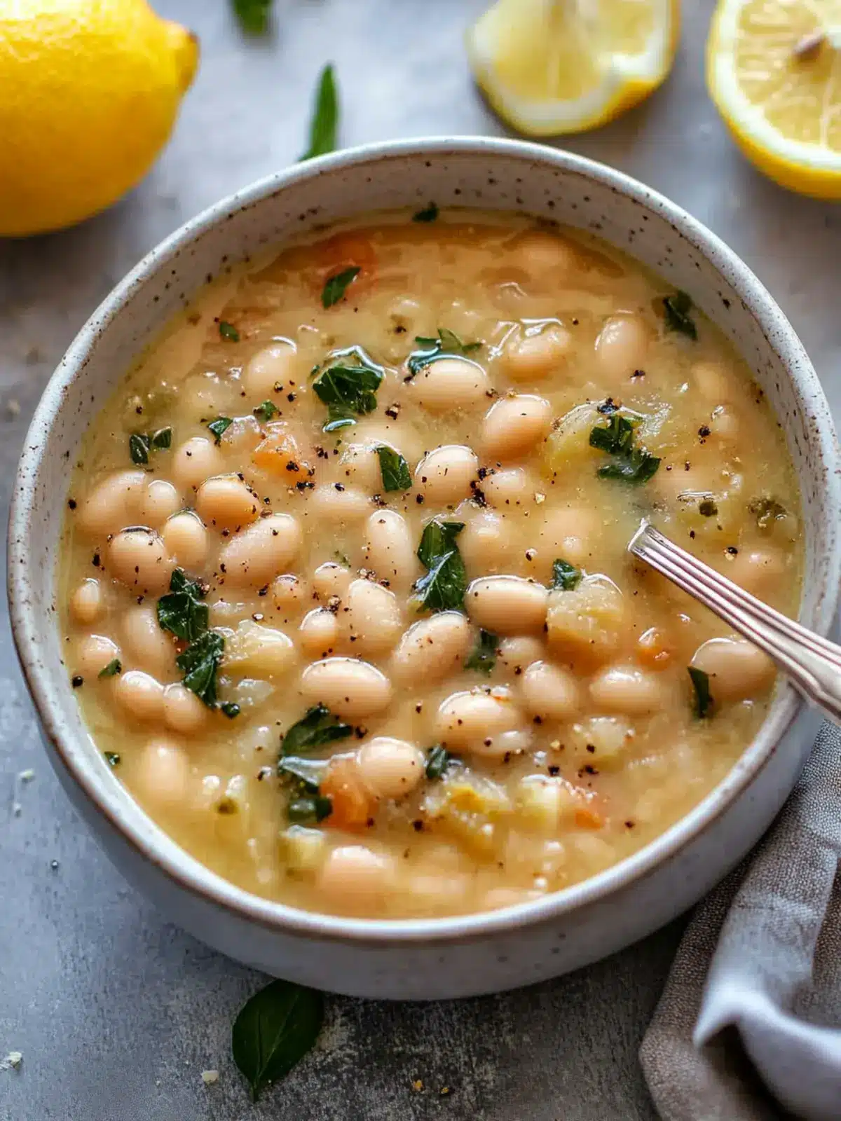 Brighten Your Winter Days with Greek White Bean Soup With Garlic & Lemon 2 Greek White Bean Soup With Garlic & Lemon