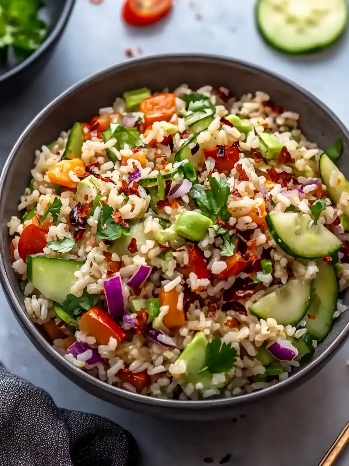 Crispy Crunchy Rice Salad with Peanut Sesame Delight 4 Crunchy Rice Salad