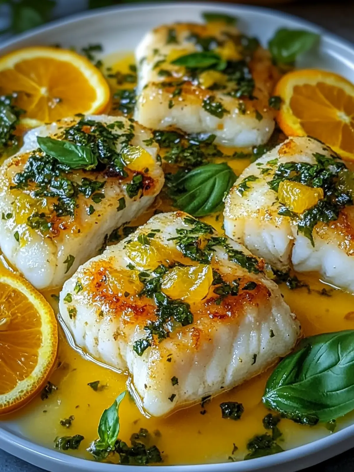 Pan Fried Cod with Citrus Basil Butter Sauce in 30 Minutes 2 Pan Fried Cod with Citrus Basil Butter Sauce